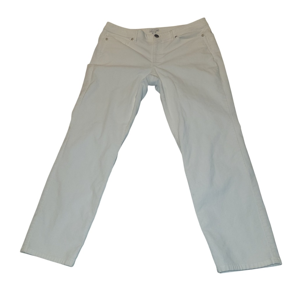 J Jill Corduroy Pants Women 12 Cream Straight Leg Casual Contemporary minimalist